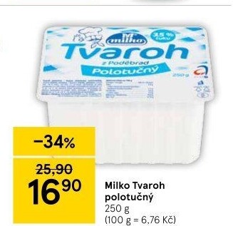 Tvaroh polotučný z Poděbrad Milko