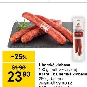 Uherská klobása Krahulík