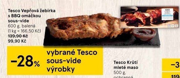 Vepřové žebra Sous vide Tesco