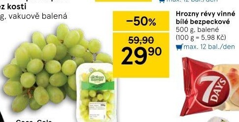Hrozny bílé bezsemenné The Grower'