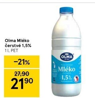 Mléko čerstvé Olma - 1,5% polotučné