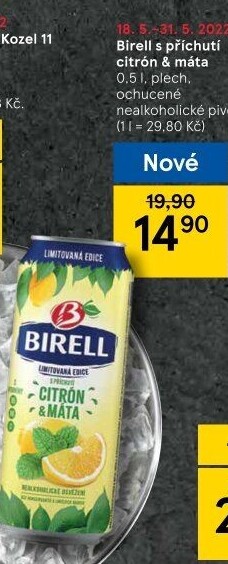 Nealkoholické pivo ochucené Birell