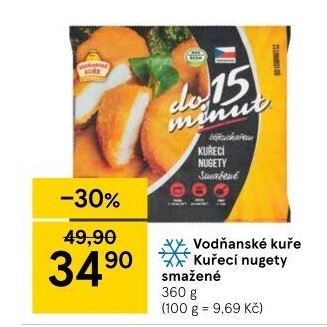 Nugetky kuřecí smažené mražené Vodňanské kuře