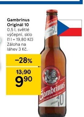 Pivo světlé výčepní Originál 10° Gambrinus