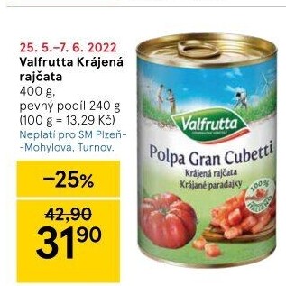 Rajčata krájená Valfrutta
