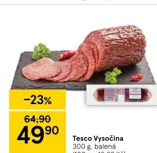 Salám Vysočina Tesco