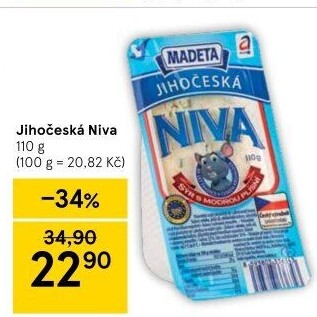 Sýr Niva Jihočeská 50% Madeta
