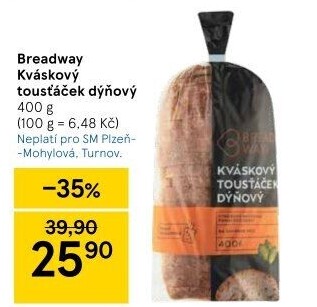 Toustový chléb kváskový dýňový Breadway