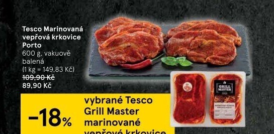 Vepřová krkovice marinovaná bez kosti Porto Tesco