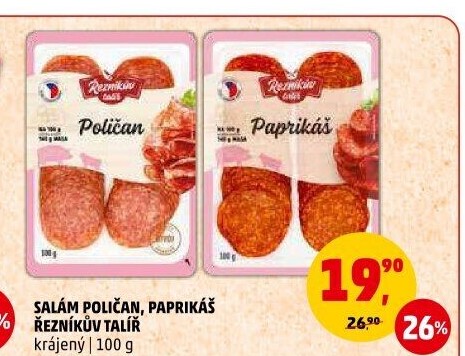 Salám Poličan Řezníkův talíř