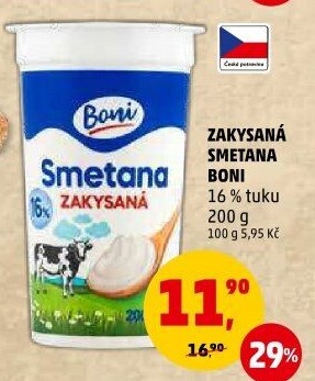 Smetana zakysaná Boni 16%