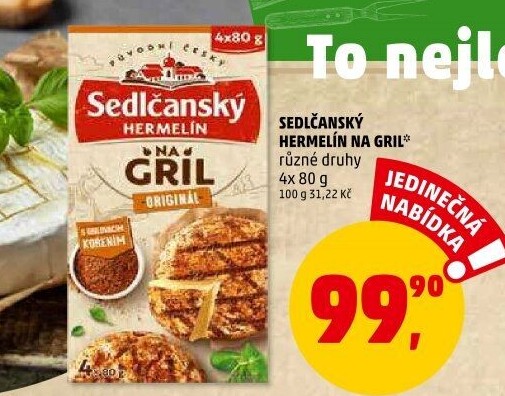 Sýr Hermelín na gril Sedlčanský