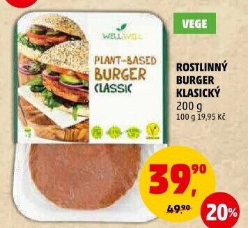 Veganský burger Well Well