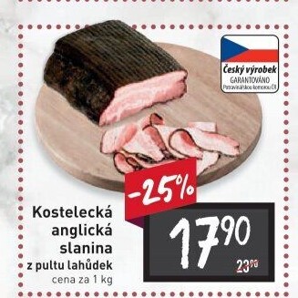 Anglická slanina kostelecká Kostelecké uzeniny