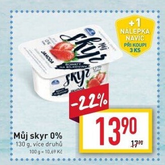Dezert zakysaný ochucený Můj Skyr 0% Milko