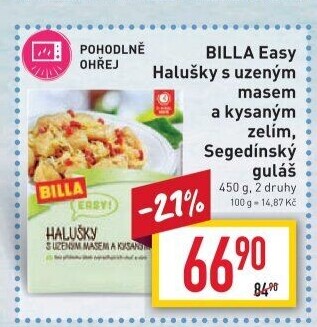 Halušky s uzeným masem a kysaným zelím Easy Billa