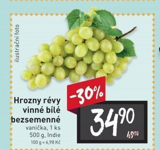 Hrozny bílé bezsemenné