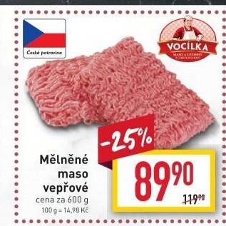 Maso mleté vepřové Vocílka