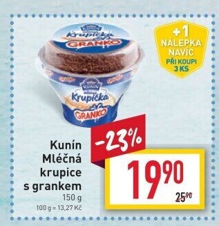 Mléčná krupice Kunín