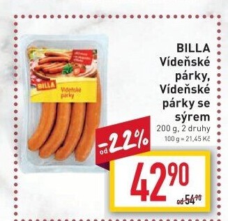 Párky vídeňské Billa
