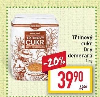 Třtinový cukr Dry Demerara HappyHome