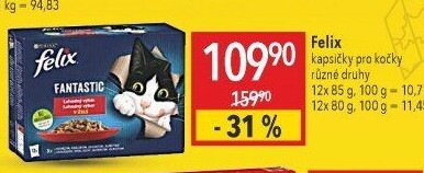Kapsičky pro kočky Fantastic Felix Purina