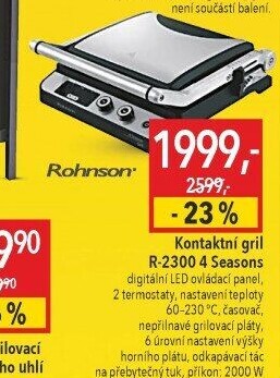 Kontaktní gril Rohnson R-2300