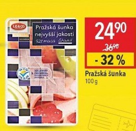 Šunka pražská nejvyšší jakosti LE&amp