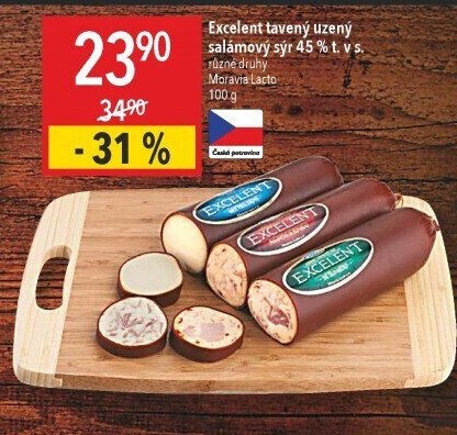 Sýr tavený uzený Excelent 45% Moravia