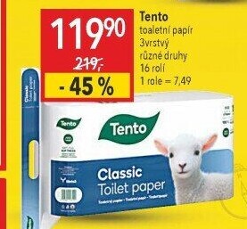 Toaletní papír 3vrstvý Tento