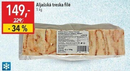 Aljašská treska filé mražená