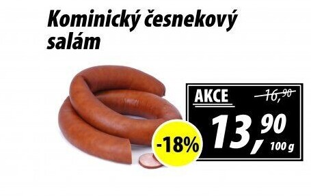 Salám kominický česnekový točený