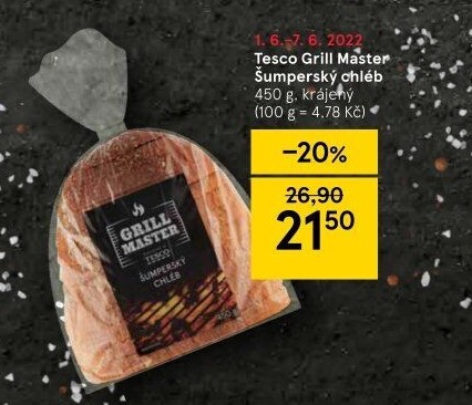 Chléb Šumperský Grill Master Tesco