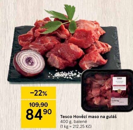 Hovězí maso na guláš Tesco