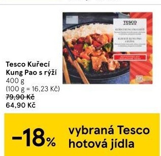 Kung pao kuřecí s rýží Tesco