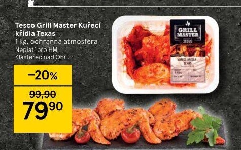 Kuřecí křídla marinovaná Texas Grill Master Tesco