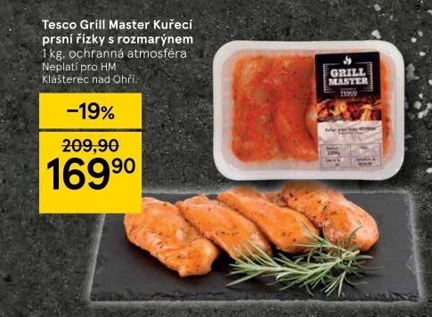 Kuřecí prsní řízky marinované Rozmarýn Grill Master Tesco