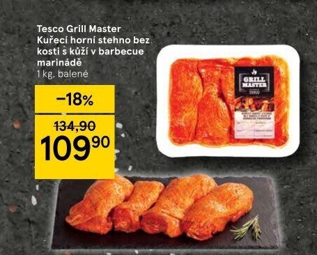 Kuřecí stehna bez kosti marinovaná Barbecue Grill Master Tesco