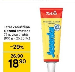 Mléko kondenzované slazené Tatra