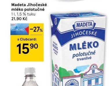 Mléko trvanlivé Jihočeské Madeta - 1,5% polotučné