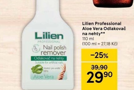 Odlakovač na nehty Aloe Vera Lilien