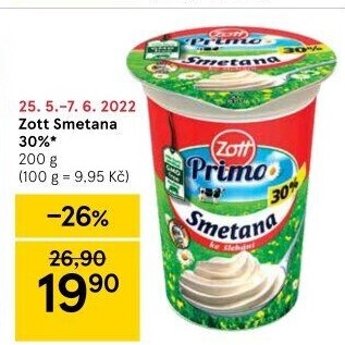 Smetana ke šlehání Zott 30%