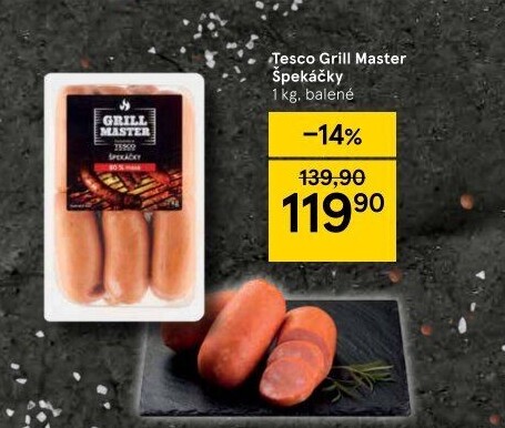 Špekáčky Grill Master Tesco