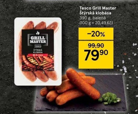 Štýrská klobása Tesco Grill Master