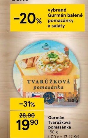 Tvarůžková pomazánka Gurmán klub