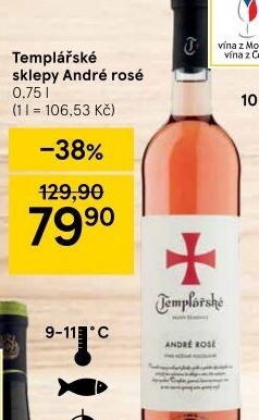 Víno André Rosé Templářské sklepy Čejkovice