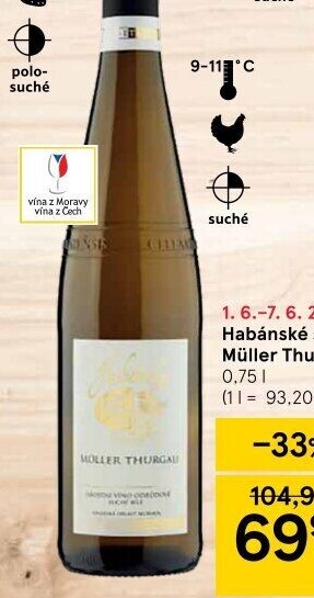 Víno Müller Thurgau Habánské sklepy
