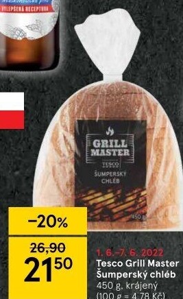 Chléb Šumperský Grill Master Tesco
