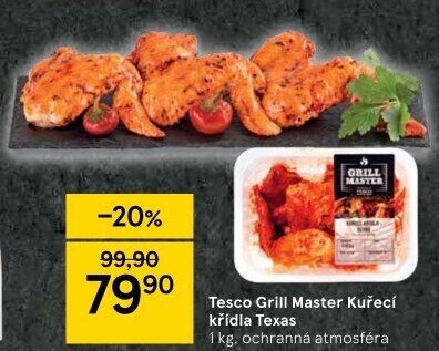 Kuřecí křídla marinovaná Texas Grill Master Tesco