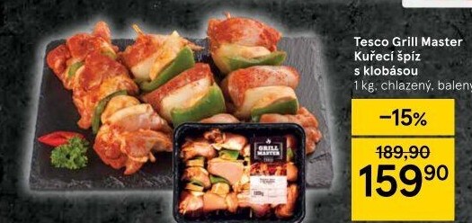 Kuřecí špíz s klobásou Grill Master Tesco